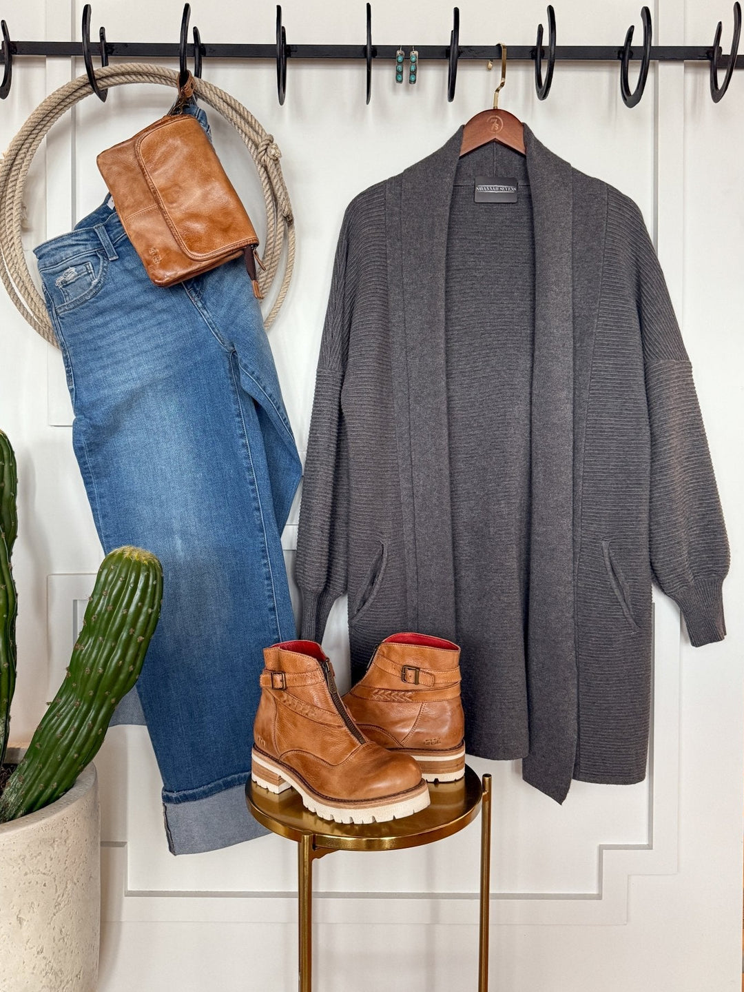Columbia Charcoal Ribbed Cardigan