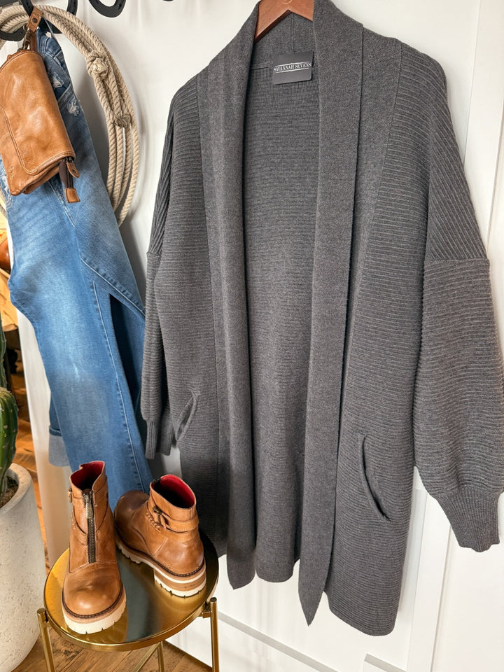 Columbia Charcoal Ribbed Cardigan