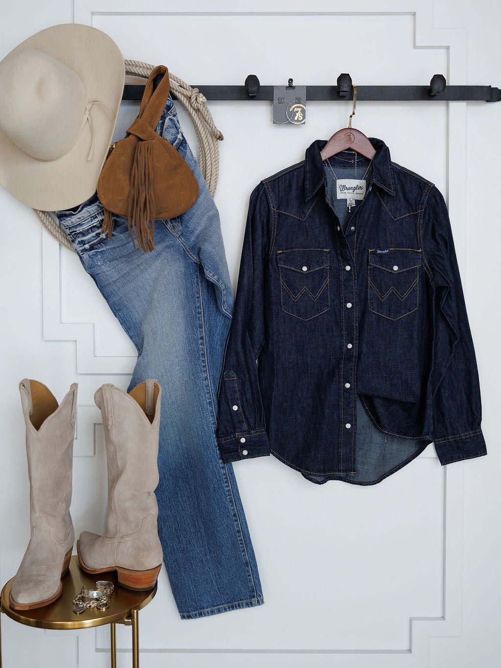 Conyers Wrangler Dark Denim Pearl Snap