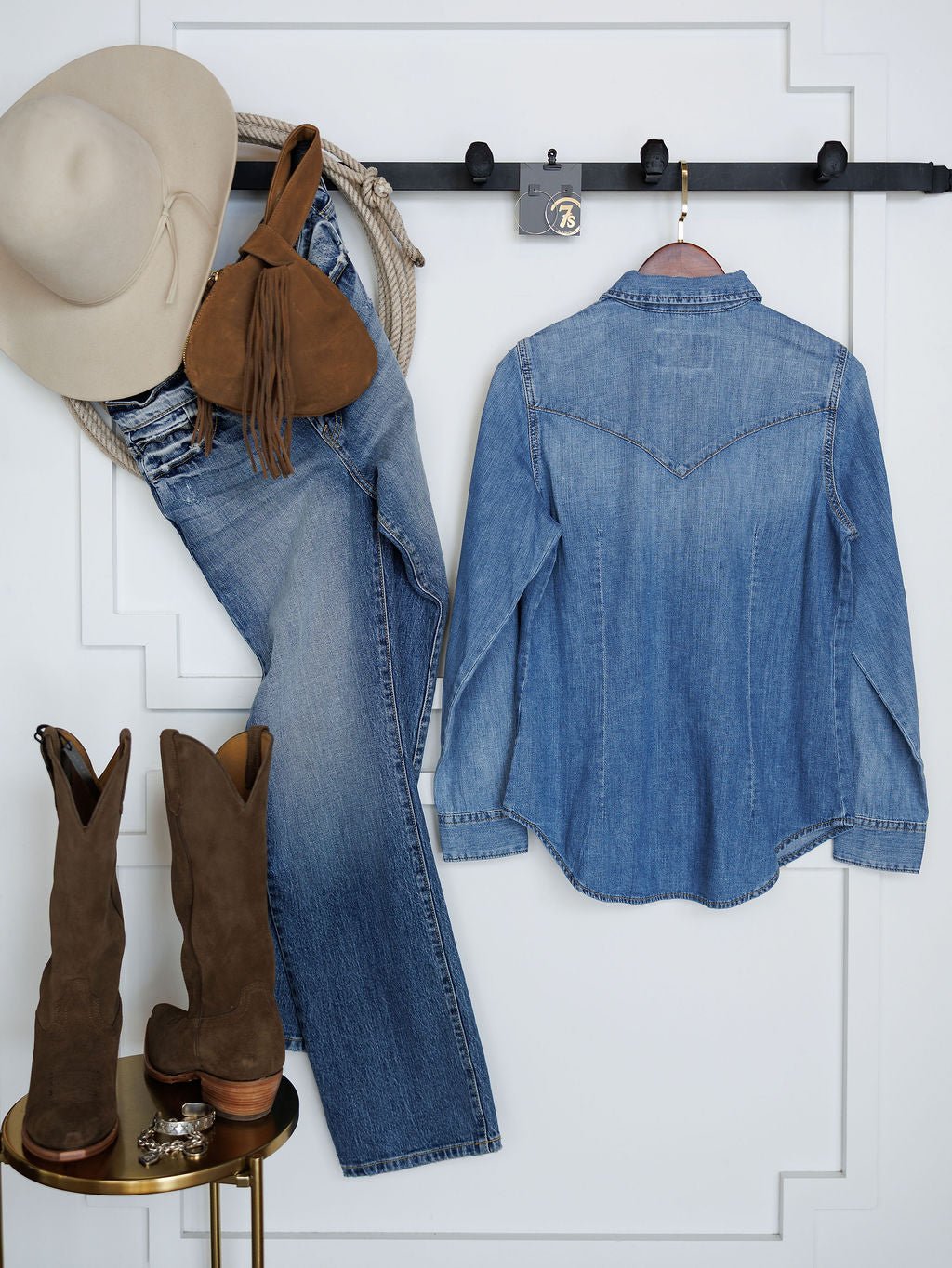 Conyers Wrangler Light Denim Pearl Snap
