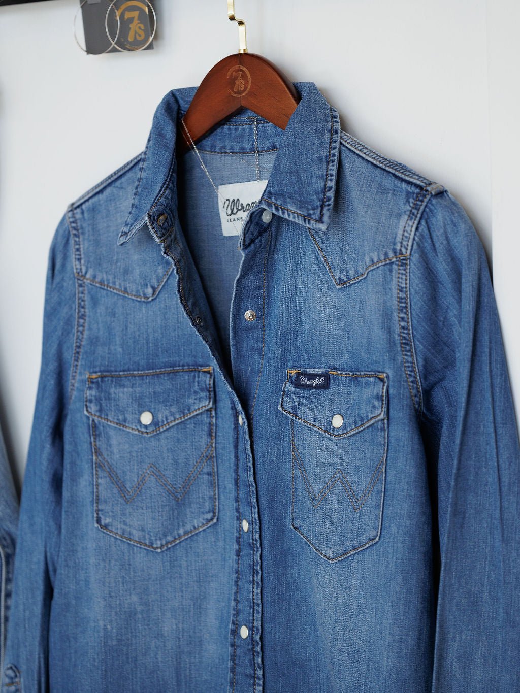 Conyers Wrangler Light Denim Pearl Snap