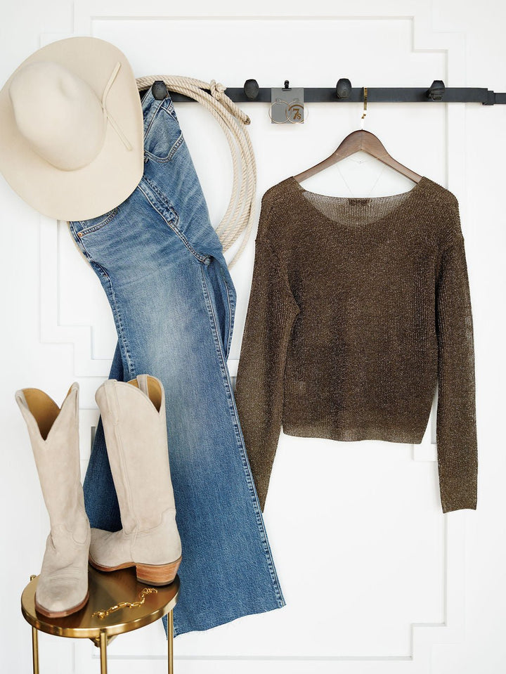Crestone Metallic Knit Top