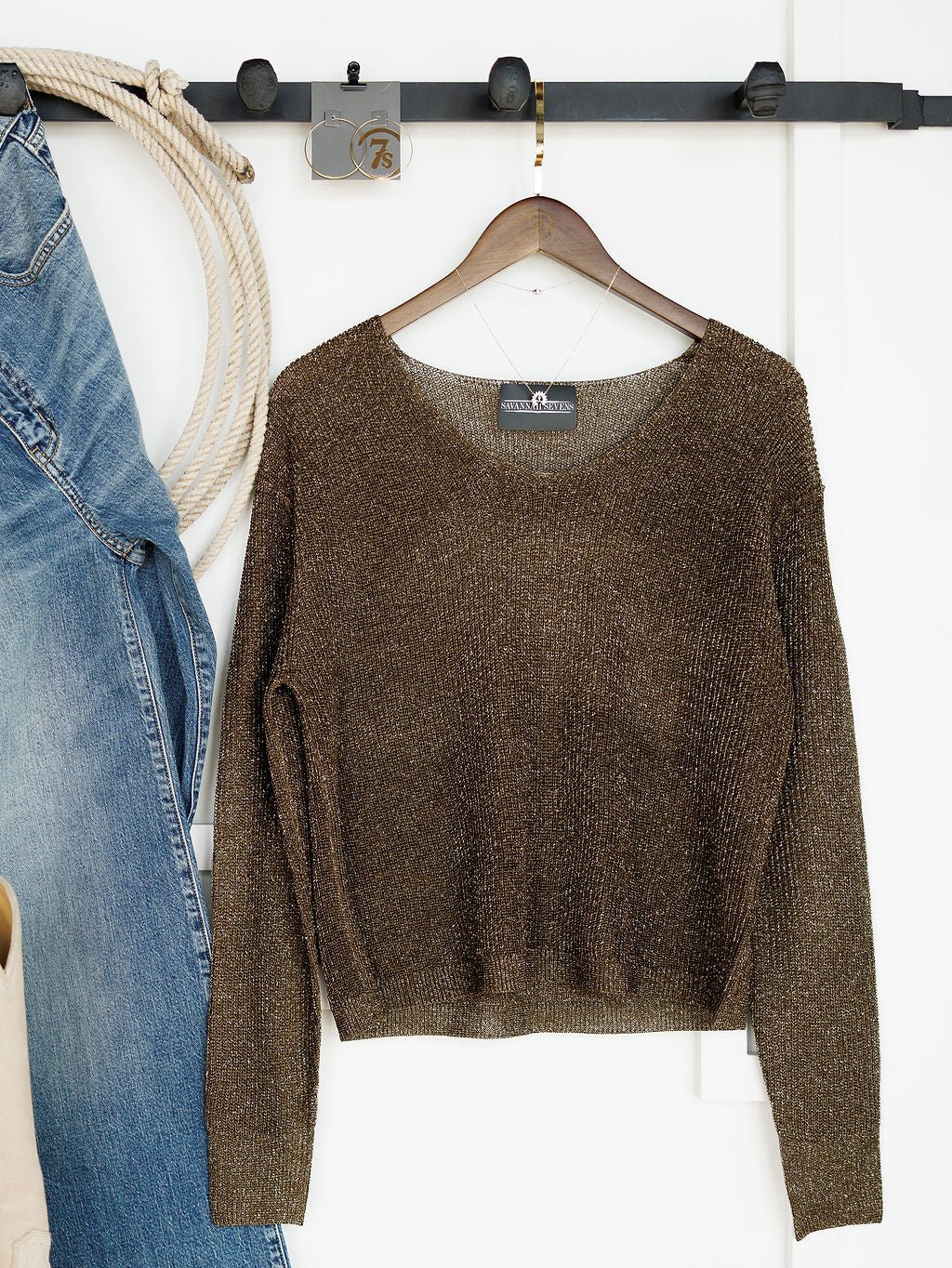 Crestone Metallic Knit Top