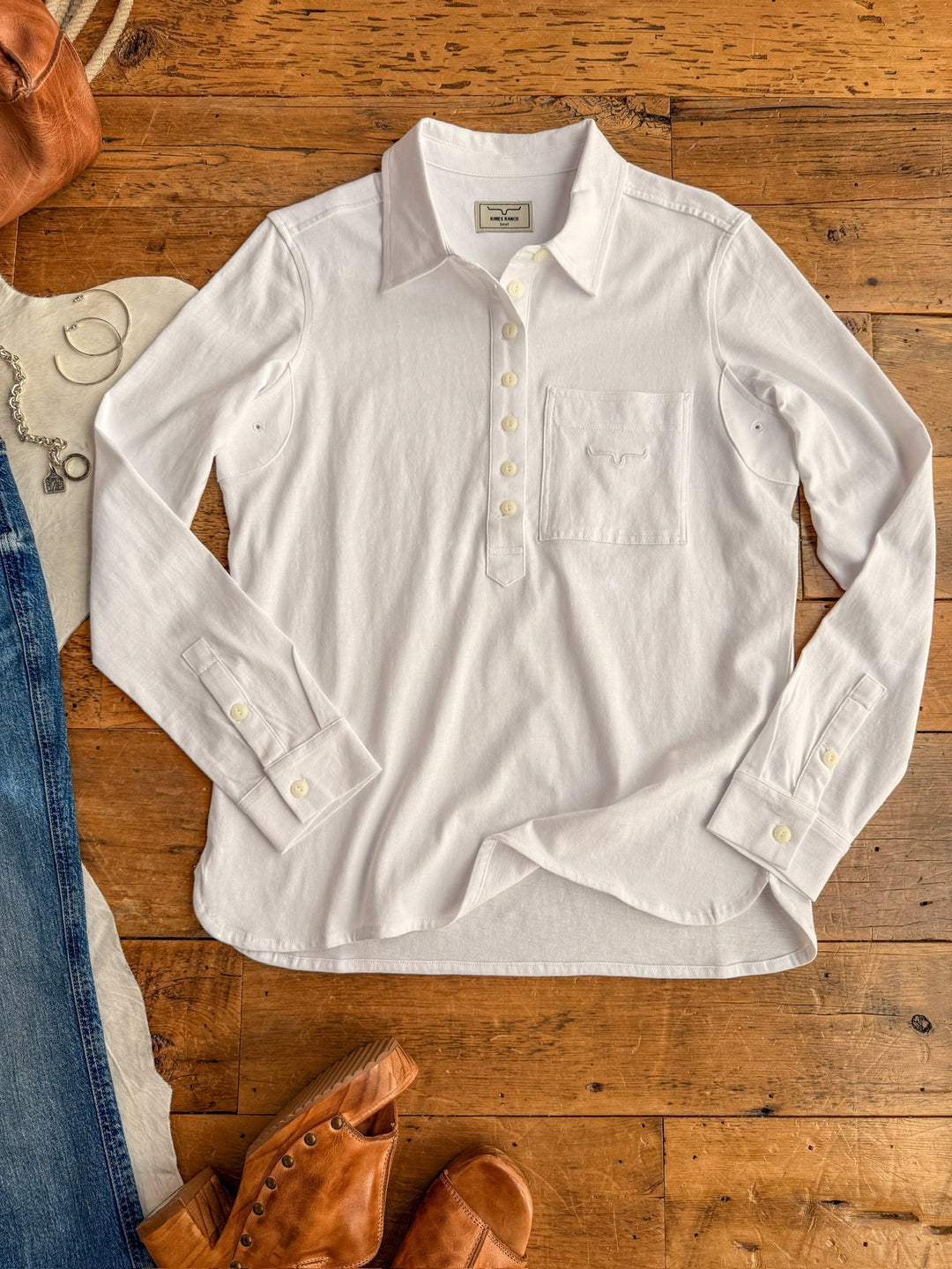 Creswell Kimes White Popover Top