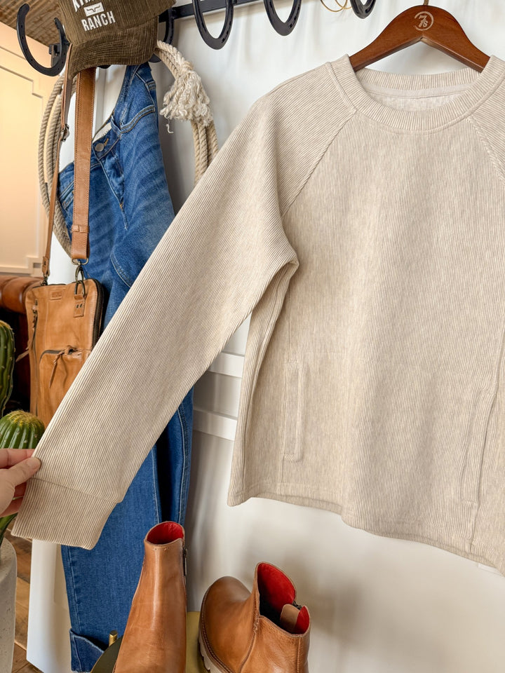Crowley Oatmeal Micro Ribbed Top