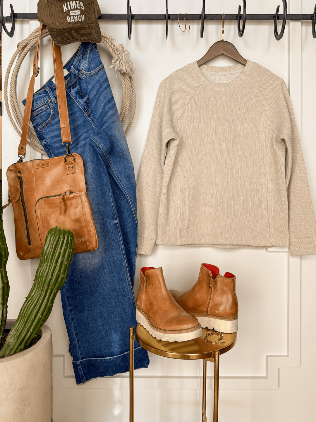 Crowley Oatmeal Micro Ribbed Top
