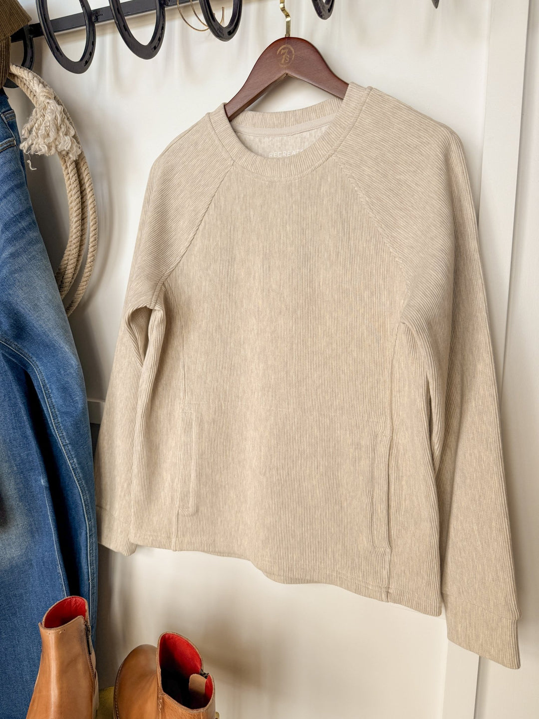 Crowley Oatmeal Micro Ribbed Top