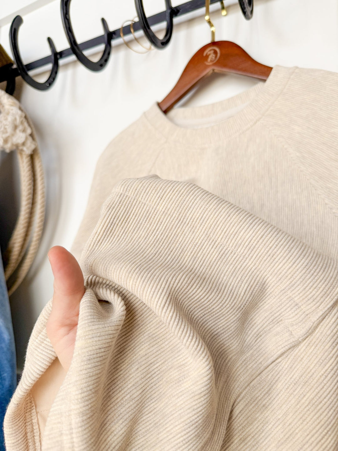 Crowley Oatmeal Micro Ribbed Top