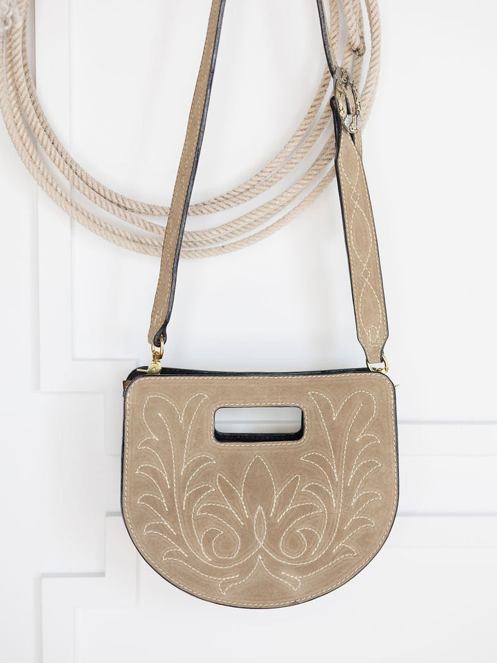 Delray Dusty Sage Suede Handbag