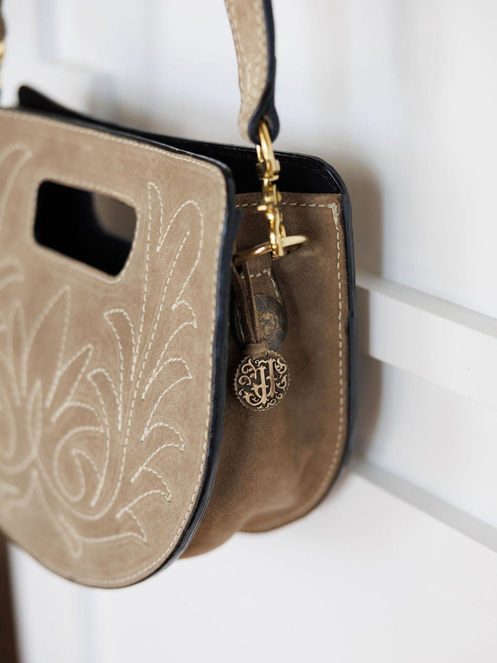 Delray Dusty Sage Suede Handbag