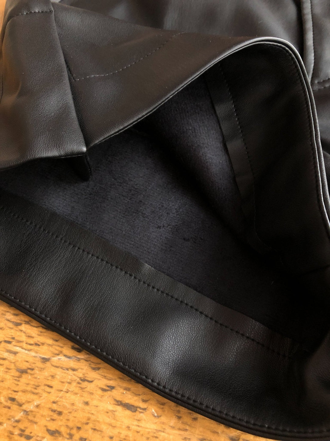 Deming Black Leather Shorts