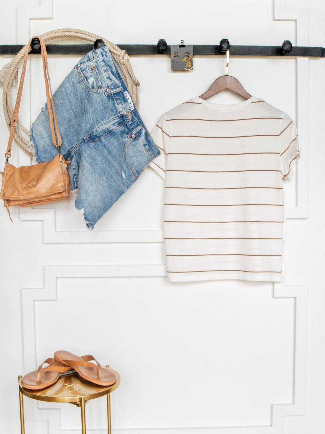 Denning White Striped Top