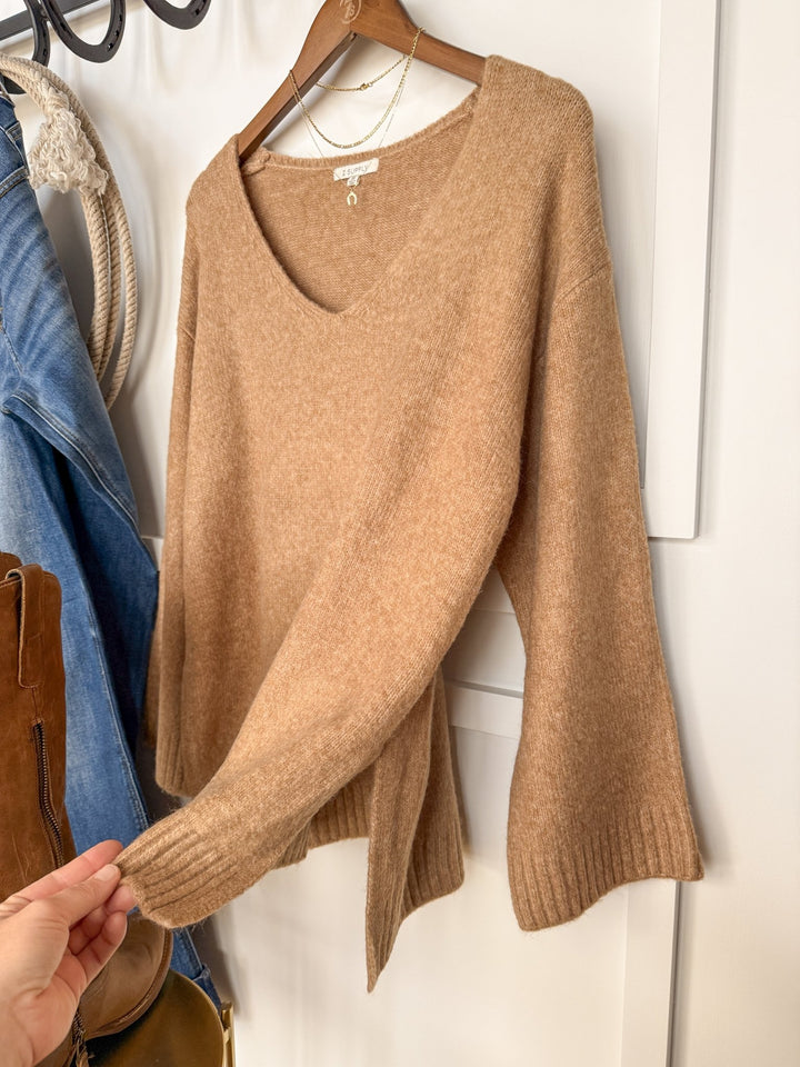 DeSoto Camel Knit Top
