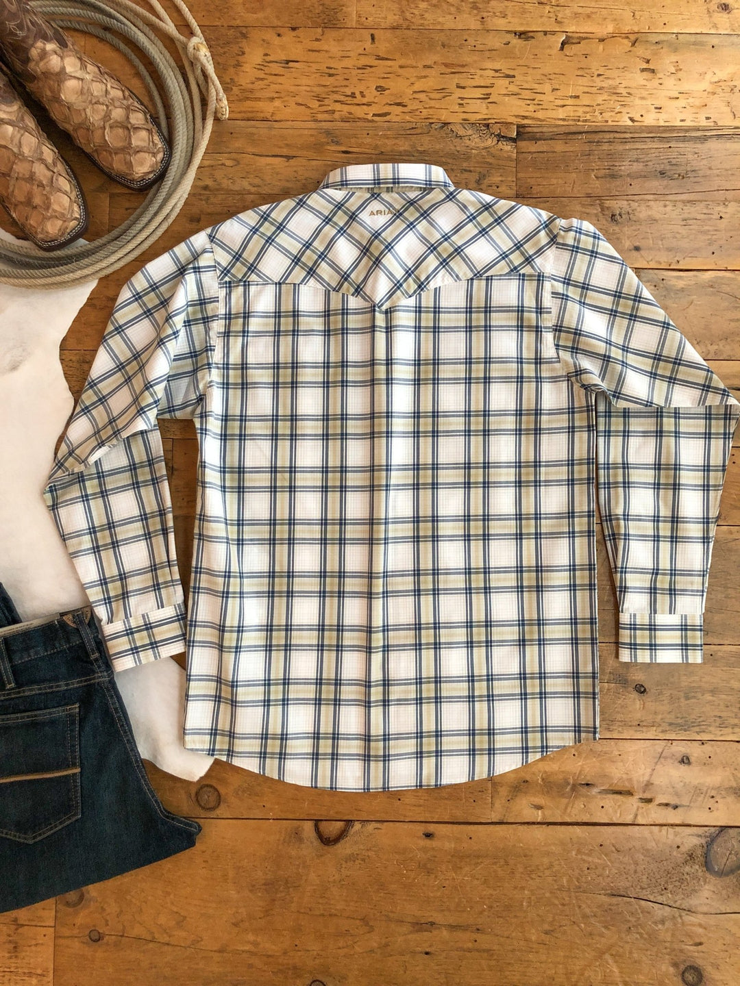 Dodson Ariat Men's Navy Striped Pearl Snap