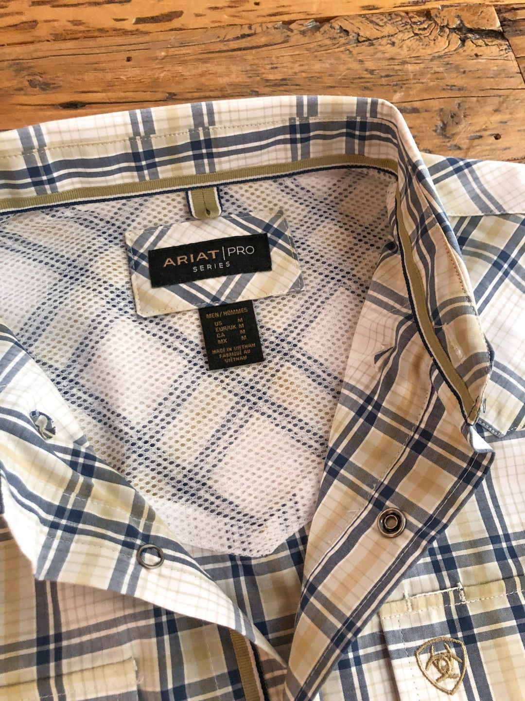 Dodson Ariat Men's Navy Striped Pearl Snap