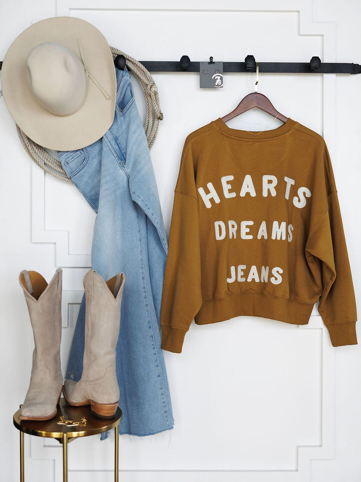 Dreams Embroidered Long Sleeve Pullover