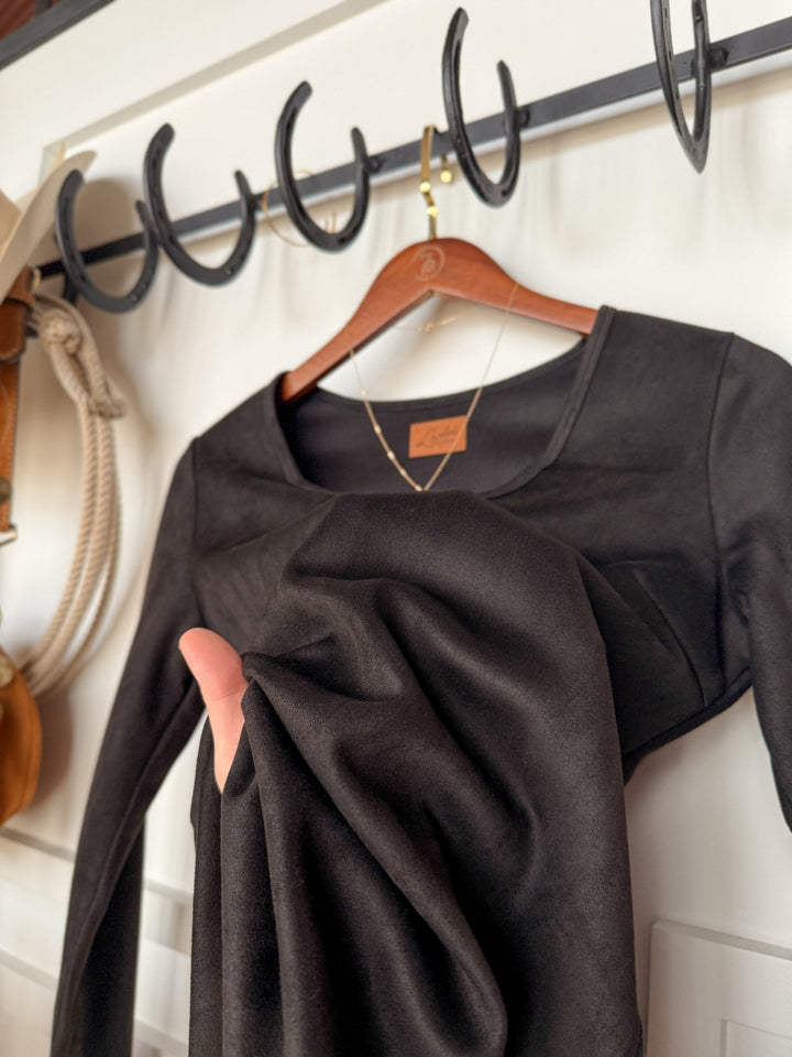 Duluth Black Fringe Long Sleeve Dress