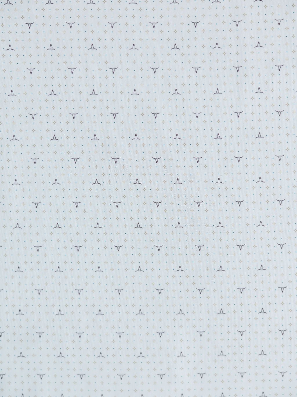 The Dupree Ariat Men's Southwest Polo by Savannah Sevens western life{&}style features a white background with a subtle grid of small grey dots and tiny triangles, inspired by classic Ariat polo design.