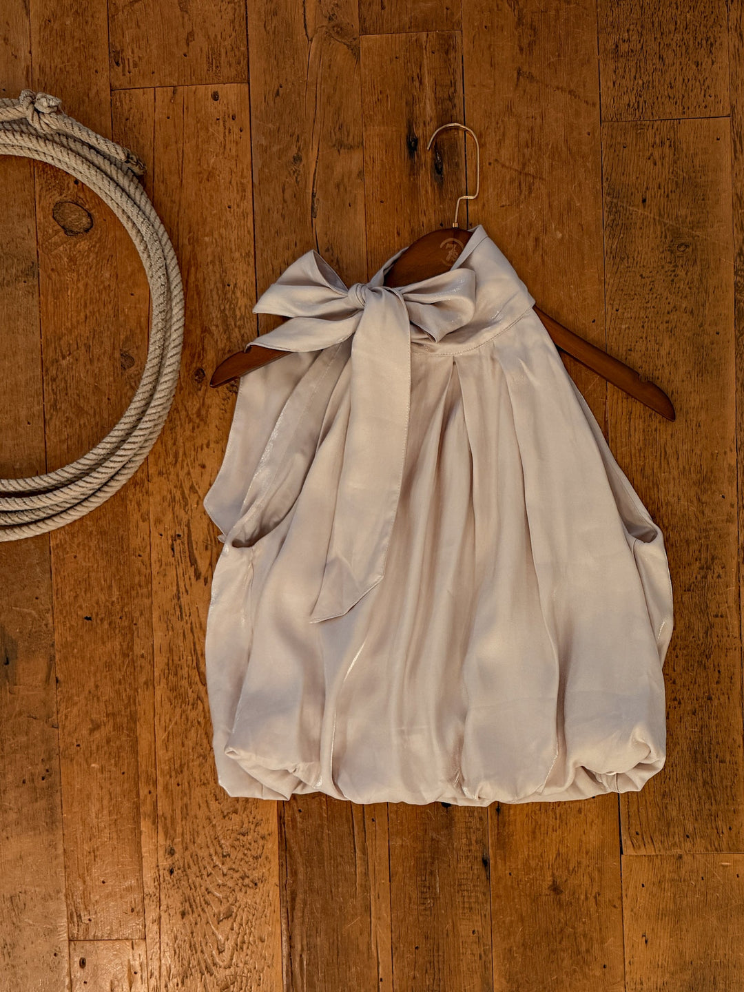 Duval Stone Bubble Hem Sleeveless Top