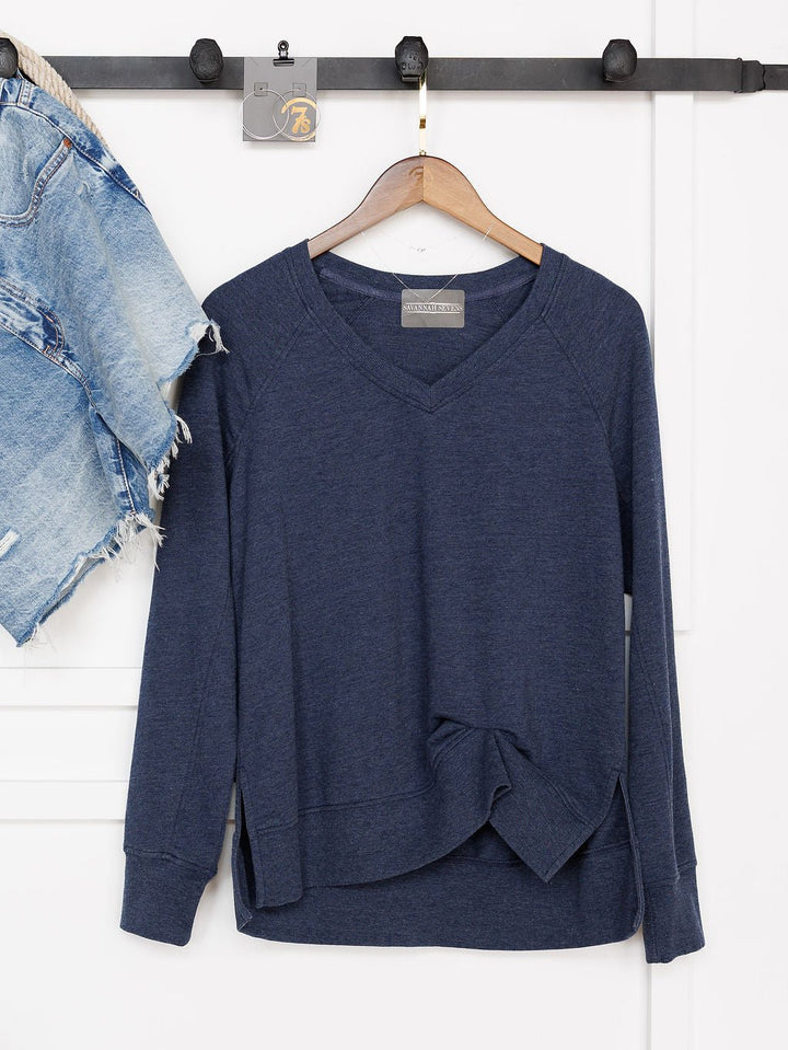 Dyer Navy Long Sleeve Top