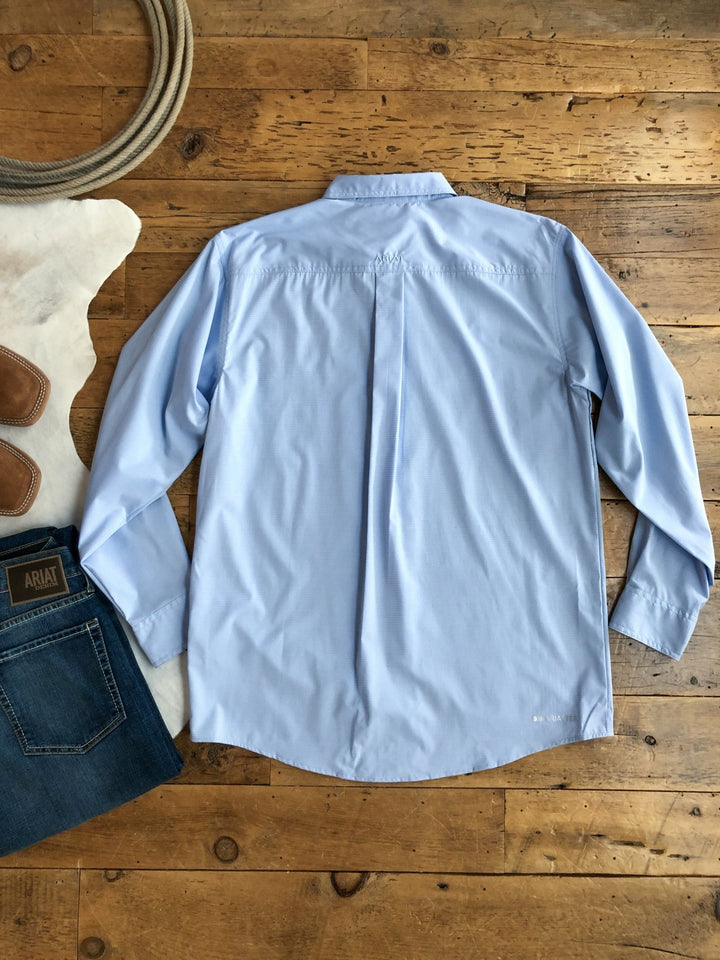 Edgerton Ariat Mens Light Blue Button Up