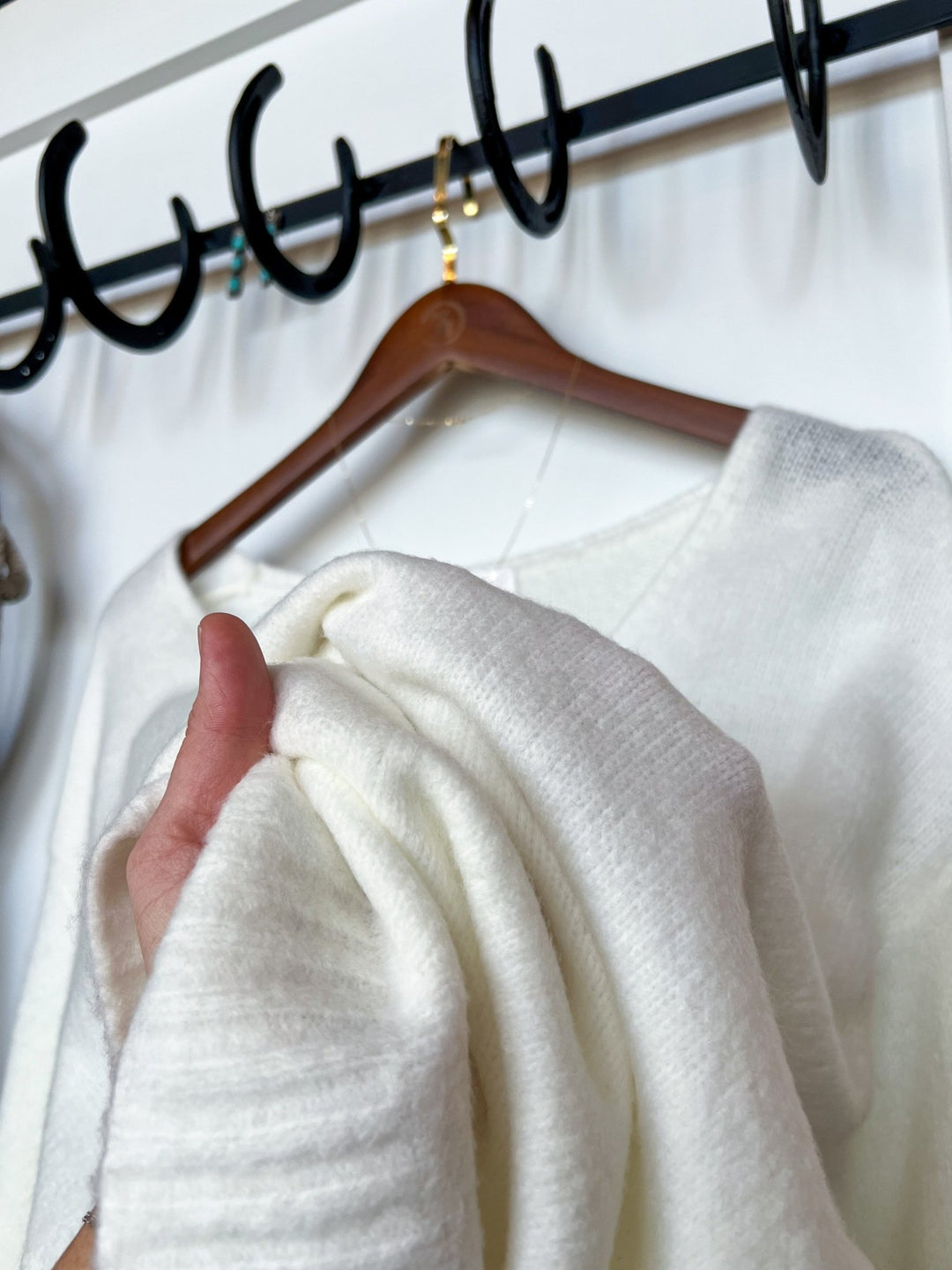 Elloree Off-White Knit Top