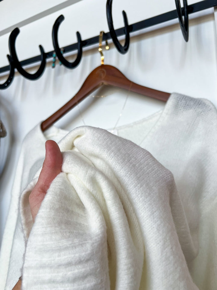 Elloree Off-White Knit Top