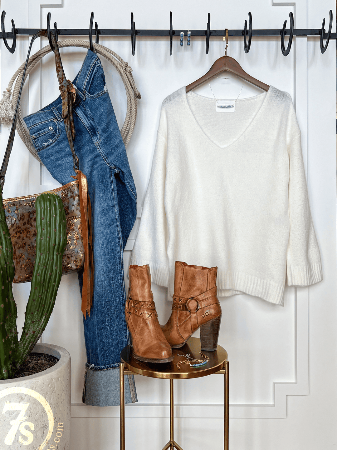Elloree Off-White Knit Top