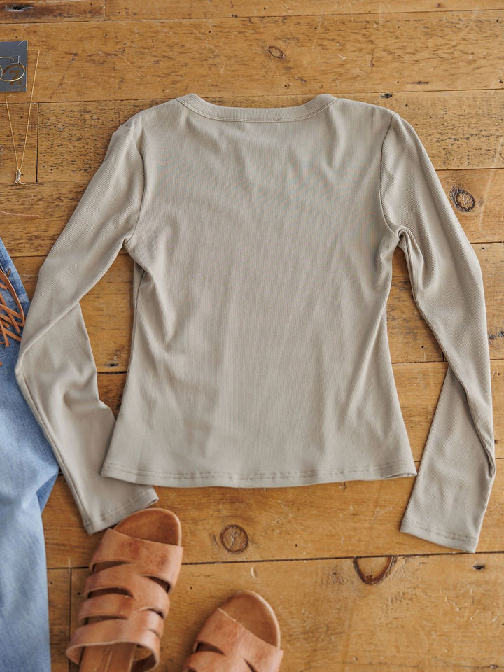 Emden Sandstone Ribbed Basic Top