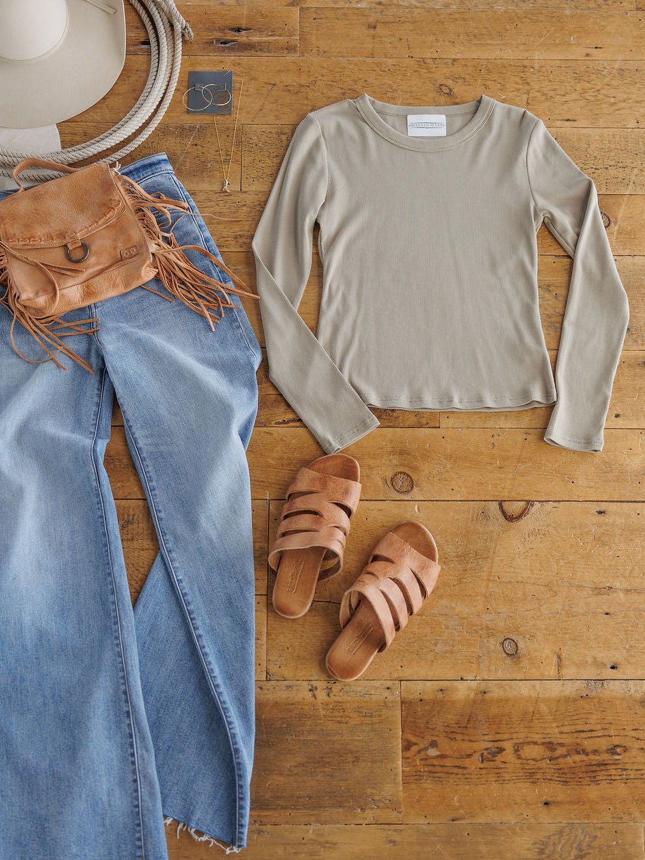 Emden Sandstone Ribbed Basic Top