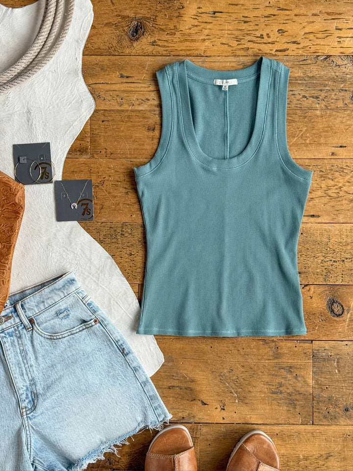 Fairview Blue Ribbed Basic Tank