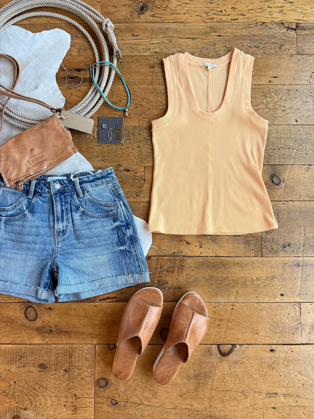 Fairview Creamsicle Ribbed Basic Tank
