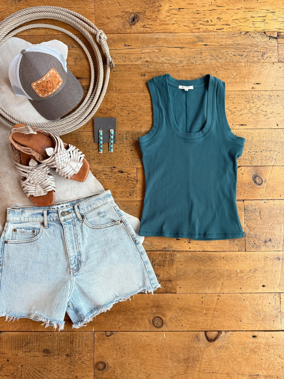 Fairview Teal Ribbed Basic Tank