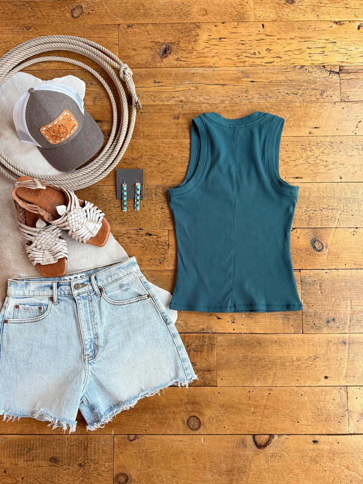 Fairview Teal Ribbed Basic Tank