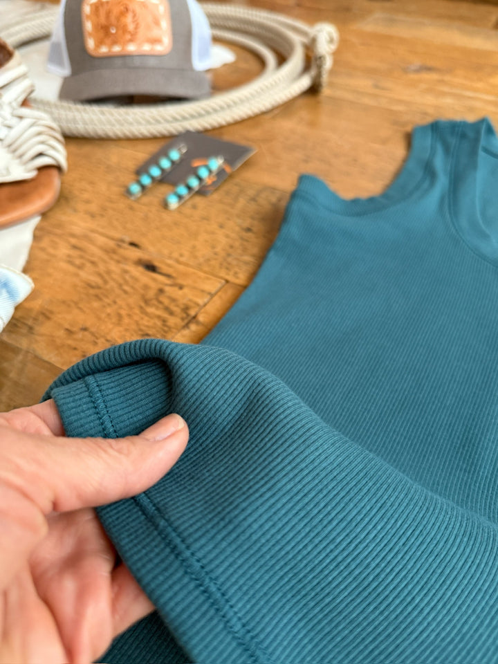 Fairview Teal Ribbed Basic Tank