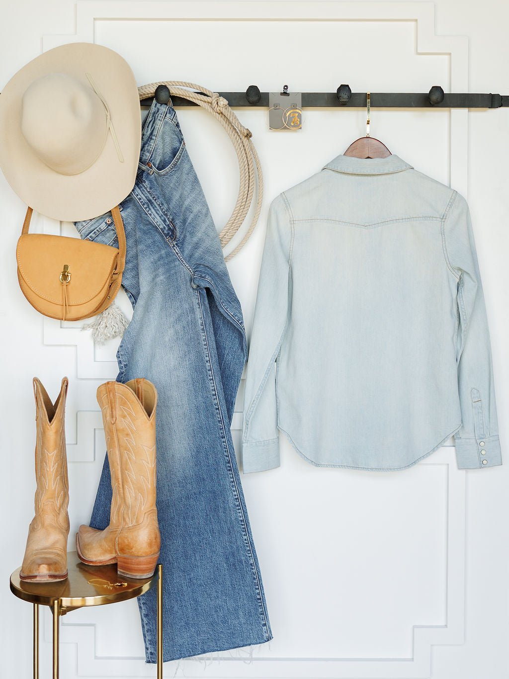 Gambler Pendleton Denim Pearl Snap Top