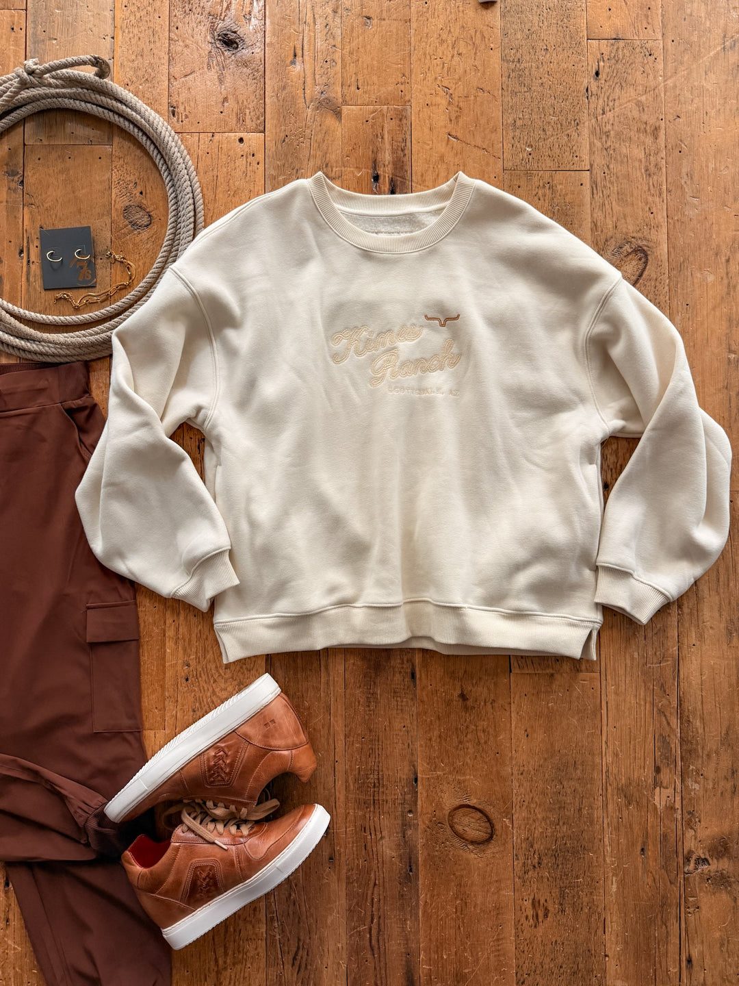 Glendale Cream Embroidered Pullover