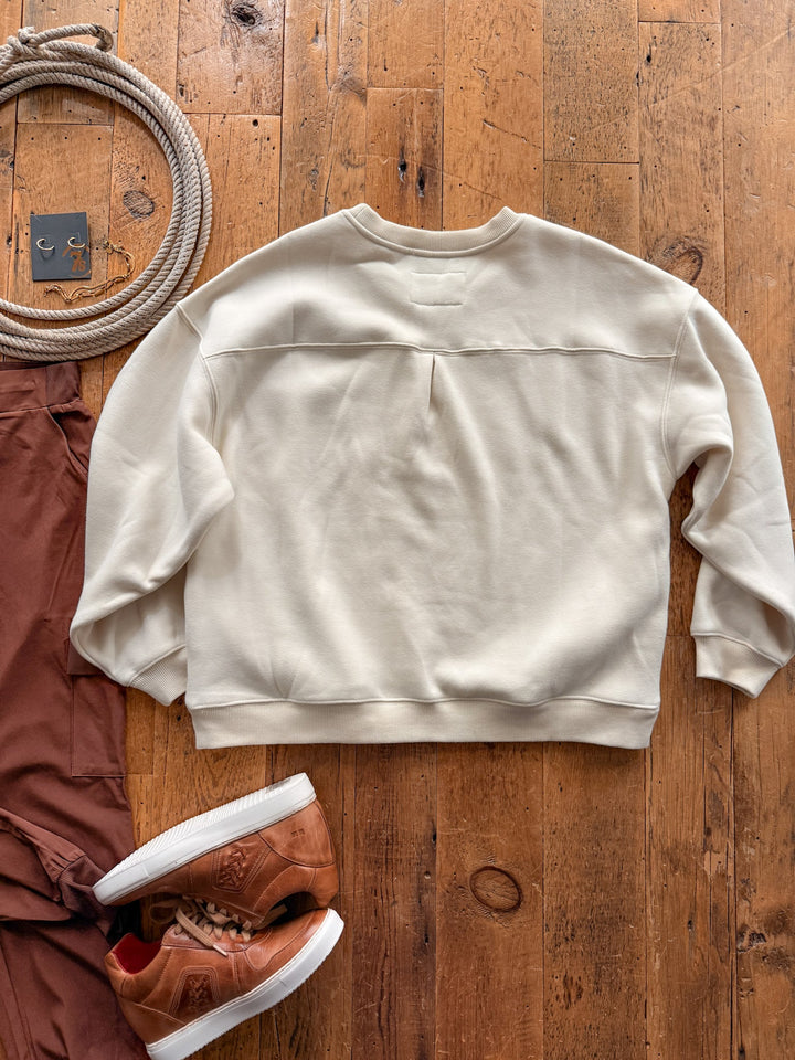 Glendale Cream Embroidered Pullover