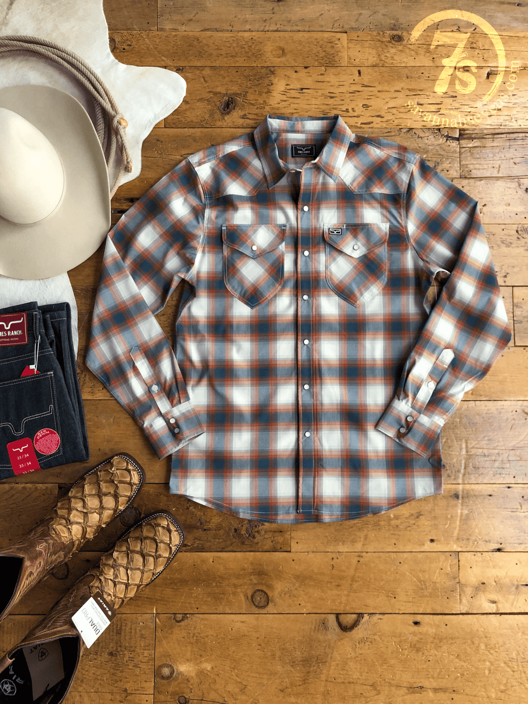 Grant Kimes Men's Plaid Pearl Snap
