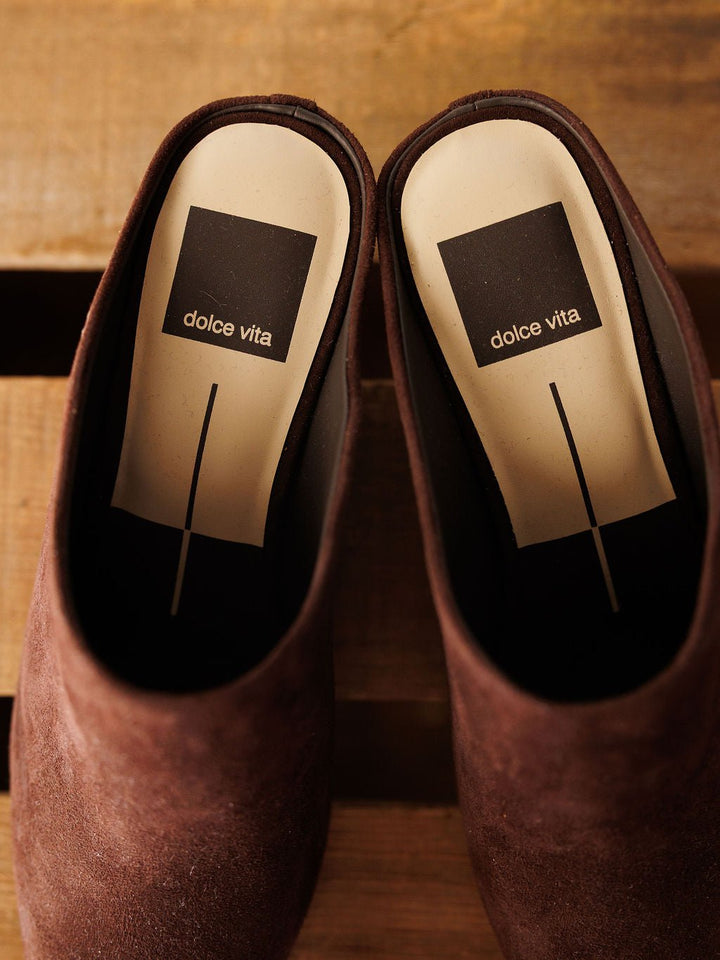 Grulla Mahogany Suede Wedged Mule