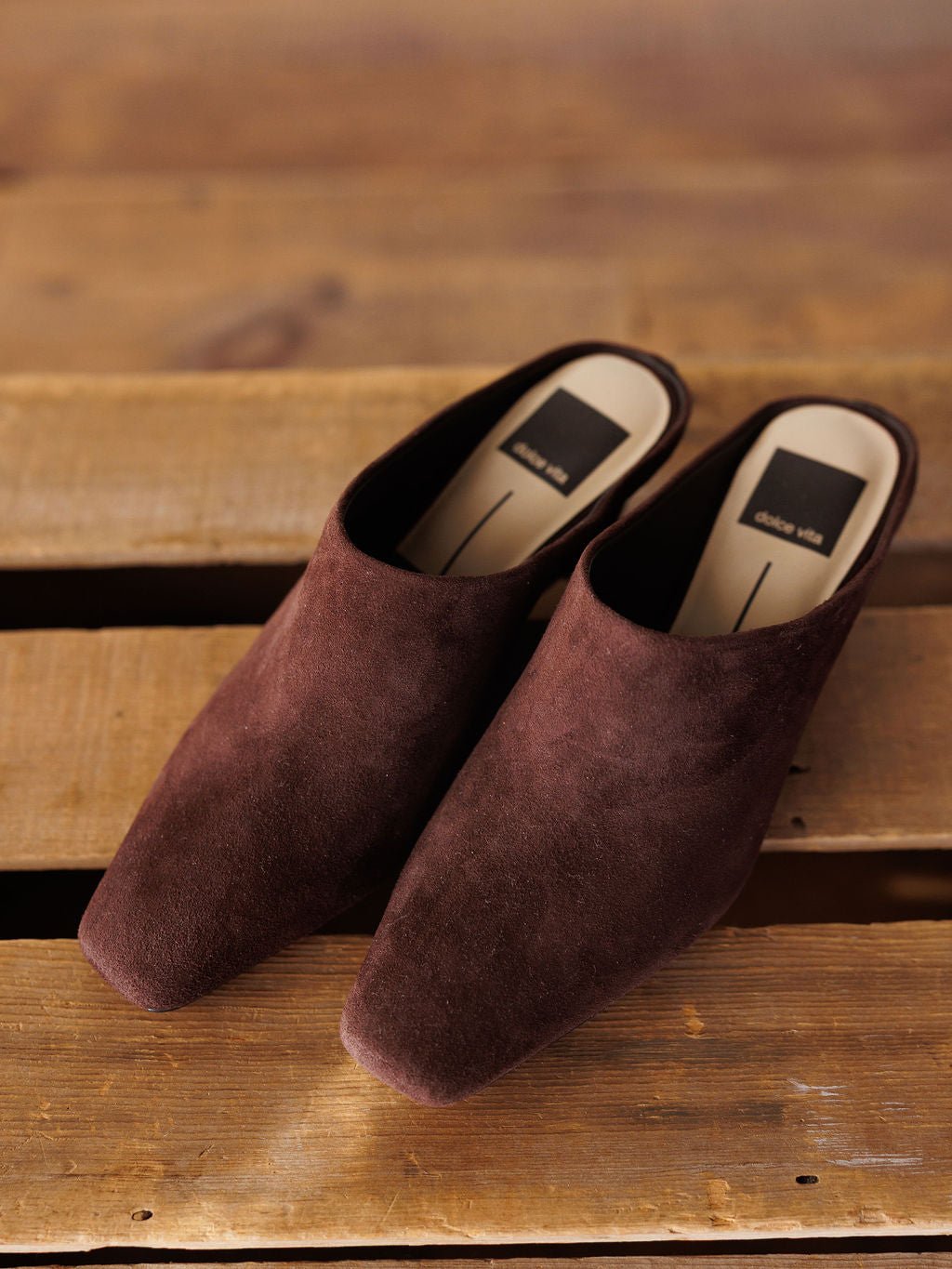 Grulla Mahogany Suede Wedged Mule