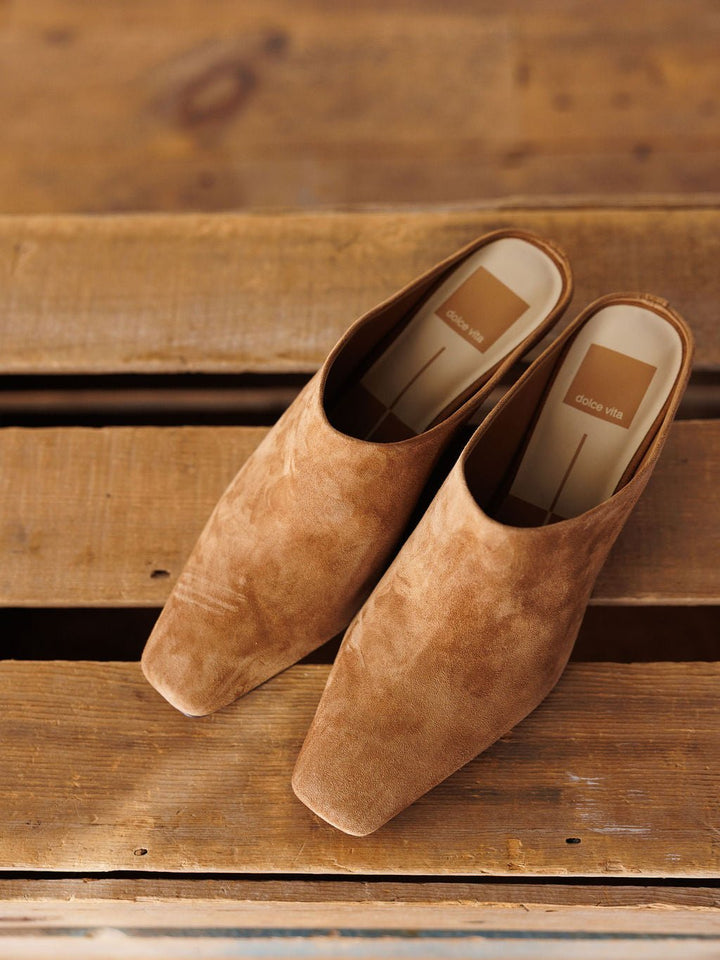 Grulla Tan Suede Wedged Mule