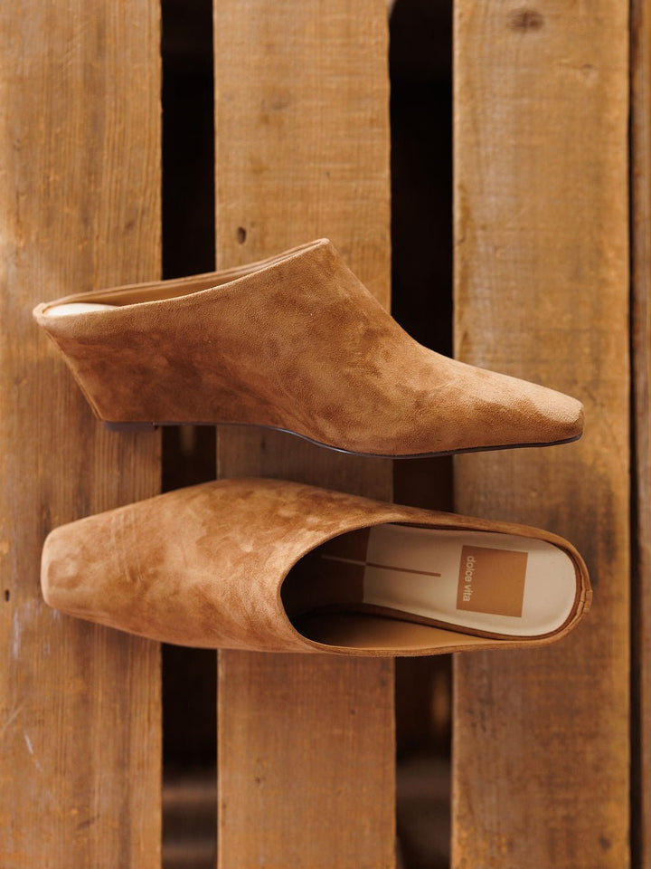 Grulla Tan Suede Wedged Mule