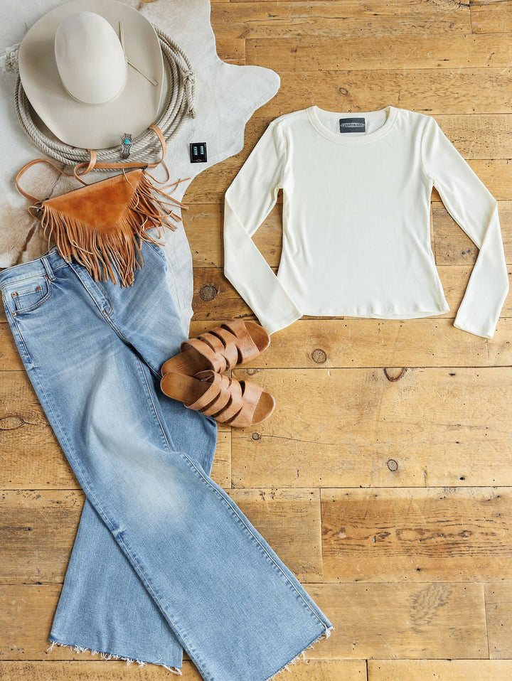 Gypsum Ivory Ribbed Top
