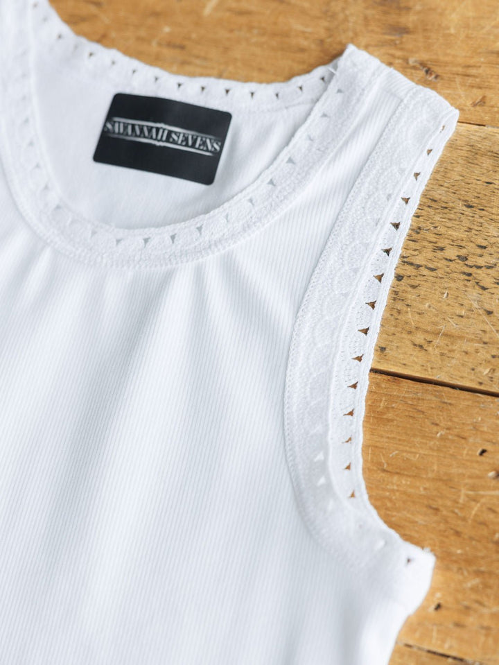 Hampton White Ribbed Tank