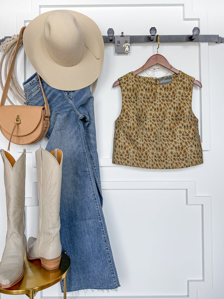 Havana Textured Leopard Sleeveless Top