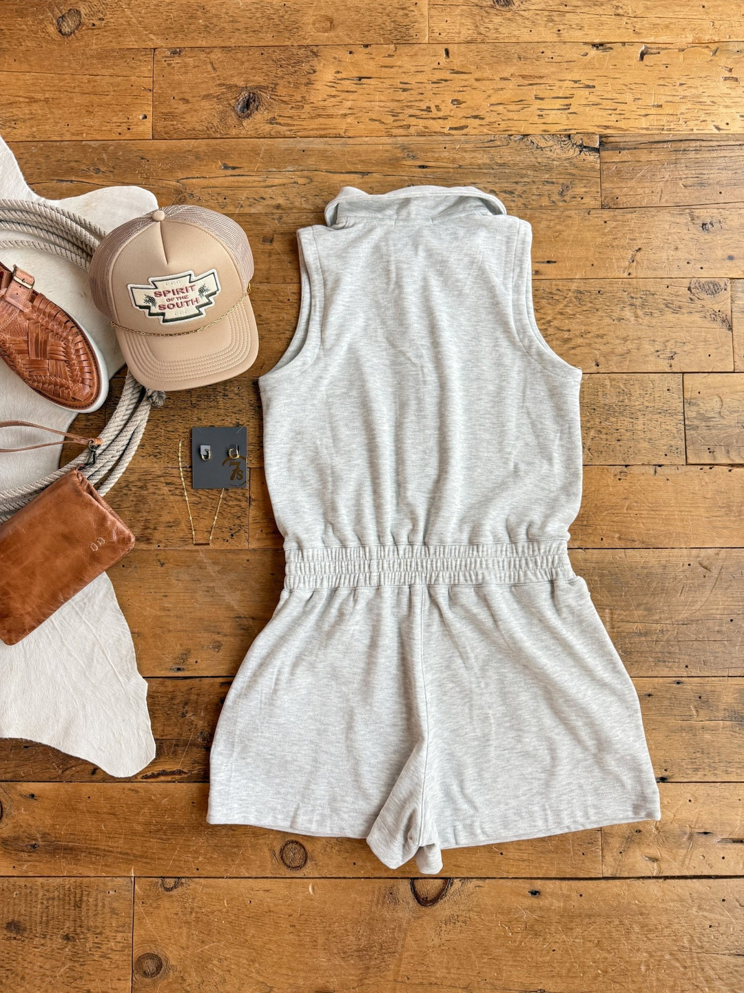 Haysi Heather Grey Soft Stretch Romper