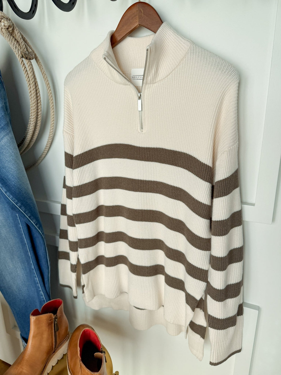 Henning Striped Quarter Zip