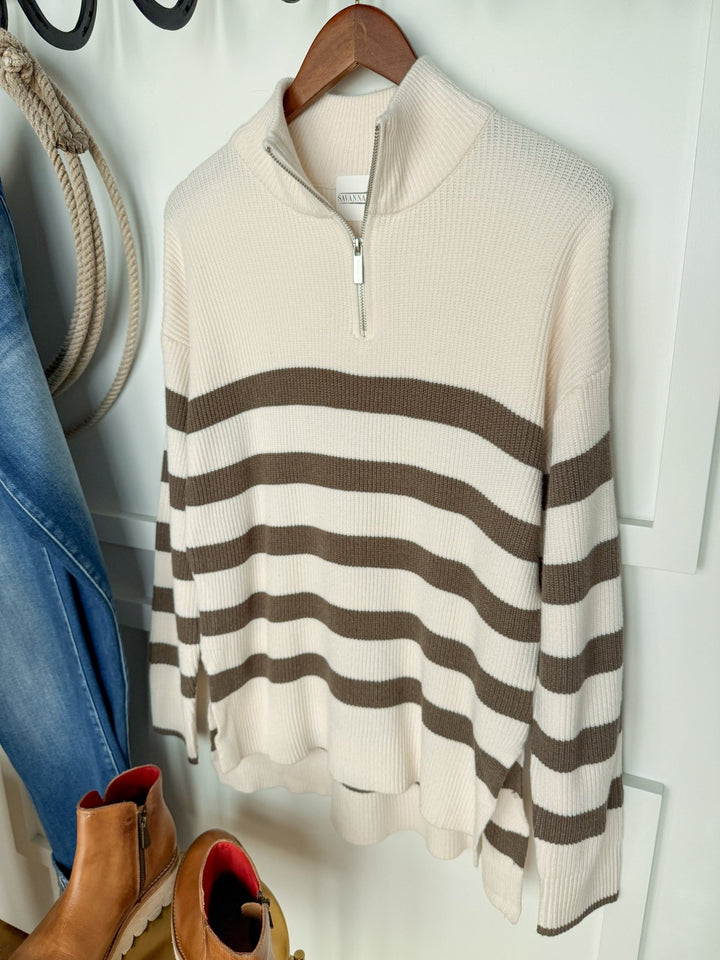 Henning Striped Quarter Zip
