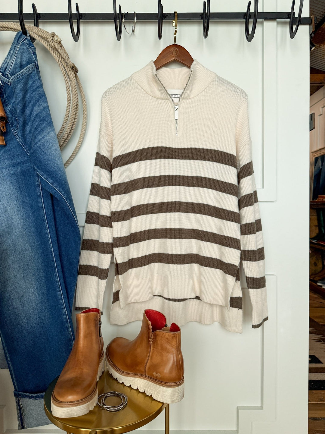 Henning Striped Quarter Zip